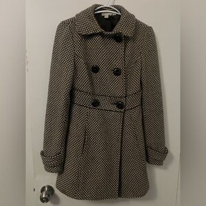 Elegant Houndstooth Women's Pea Coat